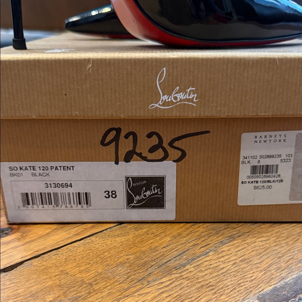 Christian Louboutin Black Patent Heels with Red Soles - Picture 3 of 9